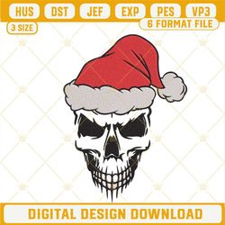 christmas skull santa hat embroidery design files.jpg