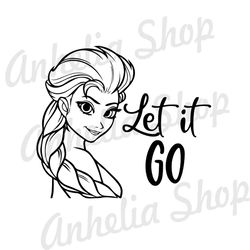 Let It Go Frozen Elsa Princess SVG