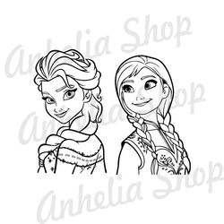 Elsa & Anna Frozen Princess SVG