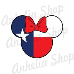 Minnie Mouse Flag Of Texas Head SVG File