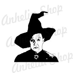 Harry Potter Professor Minerva McGonagall Silhouette Vector SVG