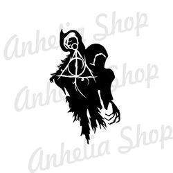 Ghost Holding The Deathly Hallows Symbol SVG Vector