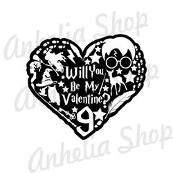 Will You Be My Valentine Harry Valentine SVG Vector Cut Files