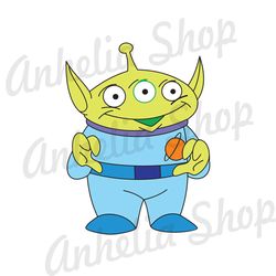 Disney Character Toy Story Cartoon Little Green Alien Vector SVG
