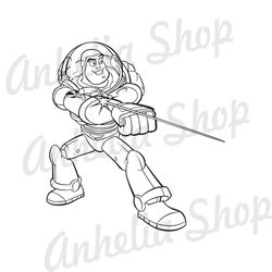 Disney Cartoon Toy Story Character Toy Buzz Lightyear Silhouette SVG