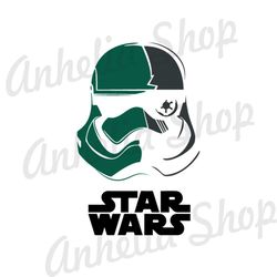 Green Black Stormtrooper Helmet Star Wars Movie Design SVG