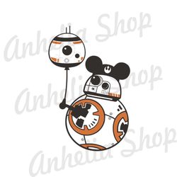 BB8 Mickey Mouse Ears Funny Star Wars Design SVG