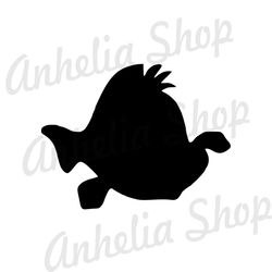Flounder Fish The Little Mermaid Cartoon Character Silhouette SVG