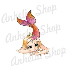 Orange Tail Little Princess Ariel PNG