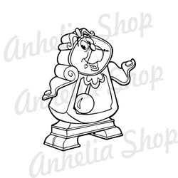 Beauty and The Beast Cogsworth Disney Character SVG