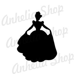 Princess Cinderella Disney Cartoon Silhouette Vector SVG