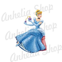 Spakling Cinderella Holding a Perfume Bottle Disney Princess PNG
