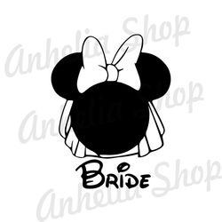Bride Minnie Mouse White Bow Disney Wedding SVG