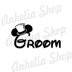 White Magic Hat Groom Mickey Mouse Wedding SVG
