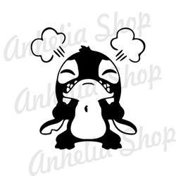 Angry Stitch Disney Alien Dog Silhouette SVG
