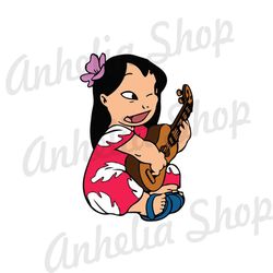 Disney Princess Lilo Guitar Singing Clipart SVG