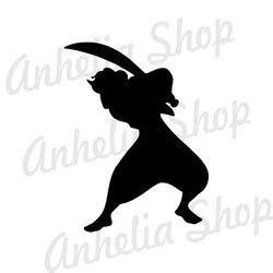 Aladdin With His Sword Silhouette Vector SVG