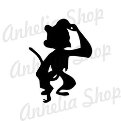 Disney Aladdin Monkey Abu Silhouette Vector SVG