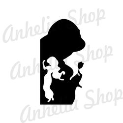 Princess Jasmine Rose Flower Disney Cartoon Silhouette SVG