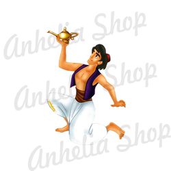 Aladdin Holding The Magic Lamp PNG Digital Download