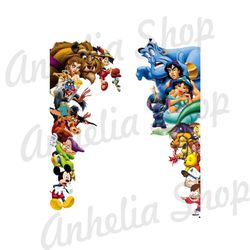 Disney Movie Characters Poster Clipart PNG