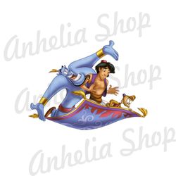 Aladdin Genie Abu on The Flying Carpet PNG Sublimation