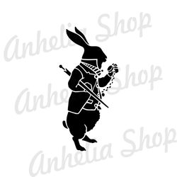 The Black Rabbit In A Suit Alice In Wonderland SVG