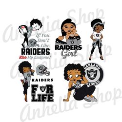 RAIDERS FOOTBALL SVG,Betty Boop Raiders football Design, Black Girl Raiders SVG File, Raiders SVG, Football SVG, Raiders