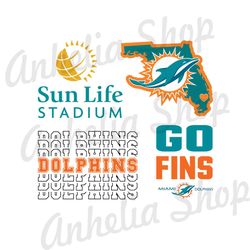 Miami Dolphins Bundle Svg, Miami Dolphins Svg, Sport Svg, Nfl Svg, Dolphins Svg, Dolphins Logo Svg, Go Fins Svg, Sun Lif