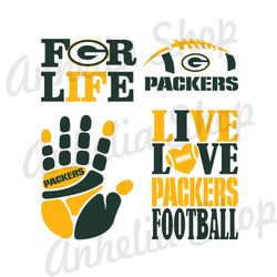 Green Bay Packers Logo SVG, Love Packers SVG, Live Love Packers Football SVG, NFL Sport Fan Logo Sublimation