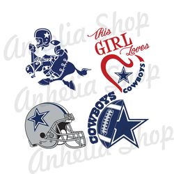Dallas Cowboys Logo SVG, This Girl Loves Cowboys SVG, NFL Teams Logo SVG, Football Teams SVG