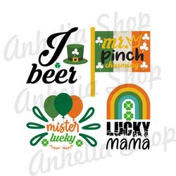 I Hat Beer SVG, Mr. Pinch Charming SVG, Mister Lucky SVG, Patricio SVG, Patrick's Days Quotes SVG, Saint Patrick Day SVG