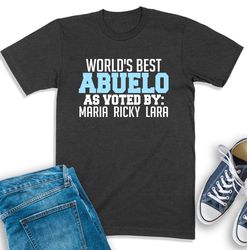 Abuelo Shirt, Personalized Grandpa Shirt, Worlds Best Abuelo, Gift For Abuelo, Spanish Grandpa Gift, Abuelito Shirt, Abu