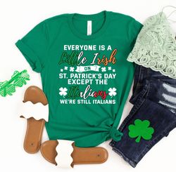 Everyone Is Irish Except Italians Shirt, Italian Irish Funny T-Shirt, St Patricks Day Men Outfit, Italy Flag Colors, St