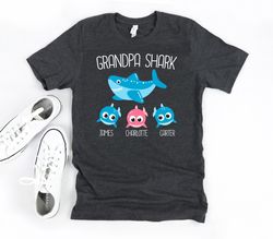 grandpa shark shirt, personalized grandpa sweatshirt, gift for grandpa, papa birthday gift, gift from grandkids, grandfa