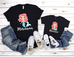 Mermama And Mermini Shirts, Mommy And Me Shirt, Mother And Daughter Matching Shirt, Merbaby Outfit, Mermaid Mom And Baby