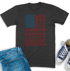 Musical Notes Shirt, Music American Flag T-Shirt, Music Lover Shirt, Gift For Musician, Music Teacher Gift, Music Notes