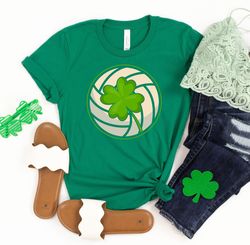 Volleyball Shamrock Shirt, St Patrick Day Shirt, Gift For Volleyball Player, Shamrock Tee For Women, Volleyball Coach, L