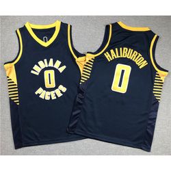 Youth Indiana Pacers Tyrese Haliburton 2023-24 Navy Jersey_