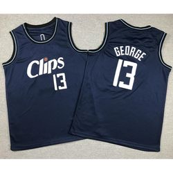 Youth LA Clippers Paul George Navy 2023-24 City Edition Jersey