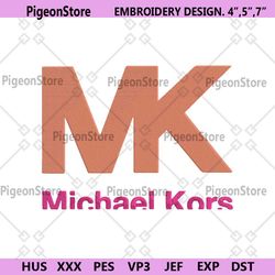 Michael Kors Brown Pink Symbol Logo Embroidery Download File