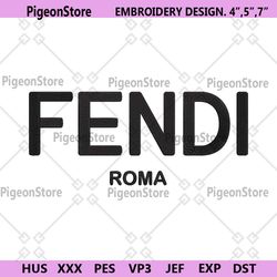 Fendi Roma Wordmark Black Logo Embroidery Design Download