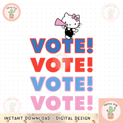 Hello Kitty Vote Cheer Rally png, digital download, instant