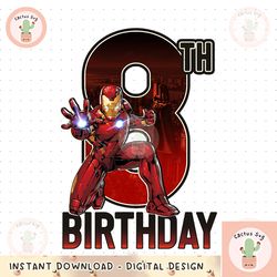 Marvel Iron Man 8th Birthday Action Pose Graphic png, digital download, instant png, digital download, instant