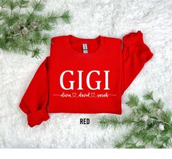 Custom Gigi Sweatshirt with Kid Names, Personalized Gigi Sweater, Gigi Shirt, Pregnancy Announcement Reveal, Mothers Day
