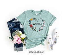 Custom Grandma Shirt, Personalized Grandma Shirt for Mothers Day, Mama Shirt with Grandkids Name, Floral Custom Tee, Nan