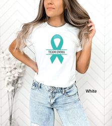 Custom Ovarian Cancer Shirt, Personalized Team Cancer T-Shirt, Personalized Ovarian Cancer Support Shirt, Cancer Gift, C