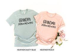 Grandma - Grandpa Custom Shirt With Grandkids Names, Personalized Grandma Shirt, Custom Grandpa, Grandma Tee, Nana Shirt