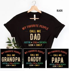 Personalized Dad Grandpa Shirt, Custom Dad Shirt With Kids Names, Fathers Day Gift, Gift for Dad, Custom Papa Shirt, New