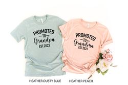 Promoted To Grandma Grandpa Est 2023, Baby 2023, Pregnancy Announcement Grandparents, Grandma Grandpa Shirts, Pregnancy
